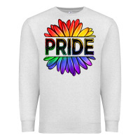 Oatmeal Heather hippie pride sunflowers Premium Sweatshirt - OliviaCreatesArt