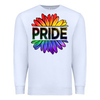 White hippie pride sunflowers Premium Sweatshirt - OliviaCreatesArt