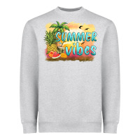 Heather Grey summer vibes sunset and fruits Heavyweight Sweatshirt - BarkalooDesign