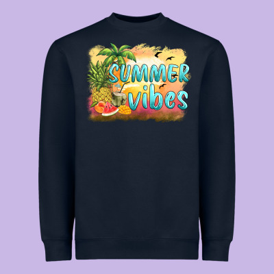Summer Vibes Sunset And Fruits Heavyweight Sweatshirt Designed By Barkaloodesign