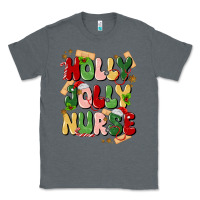 Charcoal Heather holly jolly nurse Classic Tee - MaliasSmallBusiness