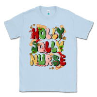 Dusty Blue holly jolly nurse Classic Tee - MaliasSmallBusiness
