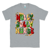 Heather Grey holly jolly nurse Classic Tee - MaliasSmallBusiness