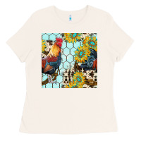 Bone western rooster seamless pattern Ladies Tee - BundleAndBundleShop