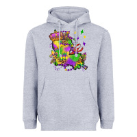 Heather Grey louisiana map mardi gras olivia Heavyweight Hoodie - OliviaCreatesArt
