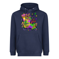 Navy louisiana map mardi gras olivia Heavyweight Hoodie - OliviaCreatesArt