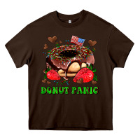 Chocolate Brown donut panic Heavy Core Tee - AdoDesignShop