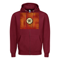 Burgundy magical train station Zipper Hoodie - TumblerDesignByShophia