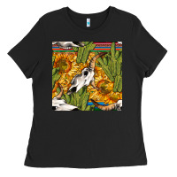 Black western bull skull seamless pattern Ladies Tee - BundleAndBundleShop