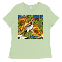 Matcha western bull skull seamless pattern Ladies Tee - BundleAndBundleShop