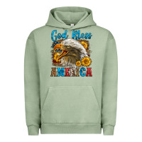 Pigment Oil Green God Bless America Urban Hoodie - LillyAllenDesigns