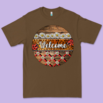 Ladybug Welcome Ornament Premium Tee Designed By Barkaloodesign