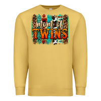 Antique Gold mom of twins western brushstroke Premium Sweatshirt - OliviaCreatesArt