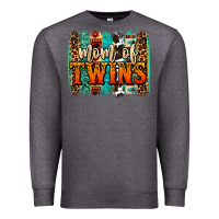 Charcoal Heather mom of twins western brushstroke Premium Sweatshirt - OliviaCreatesArt