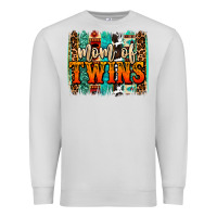 Dove Grey mom of twins western brushstroke Premium Sweatshirt - OliviaCreatesArt