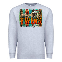 Heather Grey mom of twins western brushstroke Premium Sweatshirt - OliviaCreatesArt