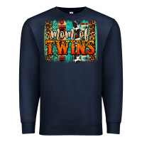 Navy mom of twins western brushstroke Premium Sweatshirt - OliviaCreatesArt