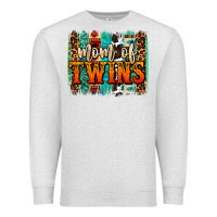 Oatmeal Heather mom of twins western brushstroke Premium Sweatshirt - OliviaCreatesArt
