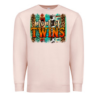 Pale Pink mom of twins western brushstroke Premium Sweatshirt - OliviaCreatesArt