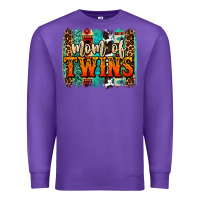 Purple mom of twins western brushstroke Premium Sweatshirt - OliviaCreatesArt