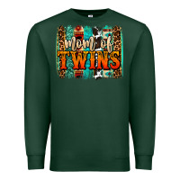 Sports Green mom of twins western brushstroke Premium Sweatshirt - OliviaCreatesArt
