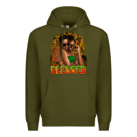 Army Green Black couple blessed Premium Hoodie - HowdyJamesFarm