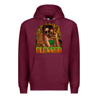 Burgundy Black couple blessed Premium Hoodie - HowdyJamesFarm