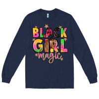 Navy black girl magic Long Sleeve Tee - Artiststas