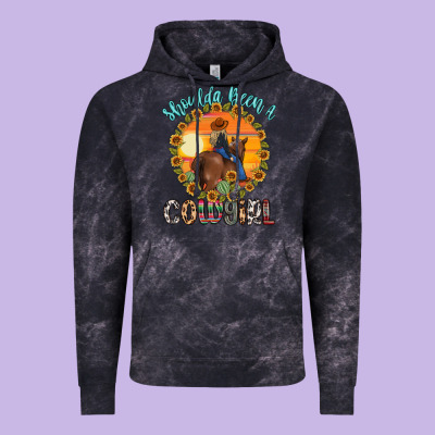 Shoulda Been A Cowgirl Vintage Hoodie Designed By Maliassmallbusiness