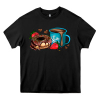 Black donut coffee strawberry Heavy Core Tee - AdoDesignShop