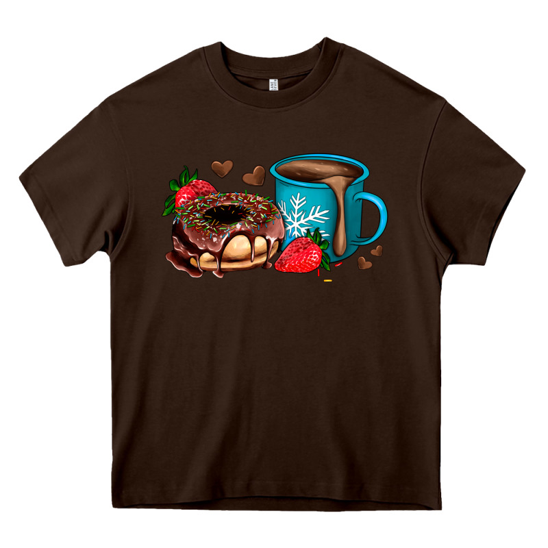 Donut Coffee Strawberry Heavy Core Tee by AdoDesignShop | Teevron