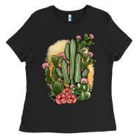 Black cactus Ladies Tee - JahusDesignShop