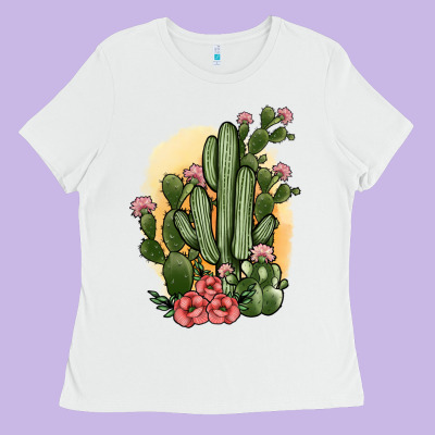 Cactus Ladies Tee Designed By Jahusdesignshop