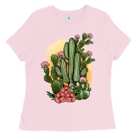 Bubblegum Pink cactus Ladies Tee - JahusDesignShop