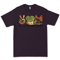 Plum Peace Love New Hampshire Red Chicken Premium Tee - LillyAllenDesigns
