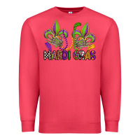 Mardi Gras Skeleton Hands  Fleur De Lis Premium Sweatshirt | Teevron