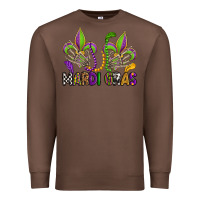 Chestnut mardi gras skeleton hands  fleur de lis Premium Sweatshirt - OliviaCreatesArt