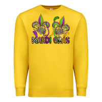 Lemon mardi gras skeleton hands  fleur de lis Premium Sweatshirt - OliviaCreatesArt