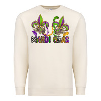 Sandshell mardi gras skeleton hands  fleur de lis Premium Sweatshirt - OliviaCreatesArt