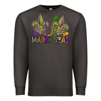 Smoke mardi gras skeleton hands  fleur de lis Premium Sweatshirt - OliviaCreatesArt