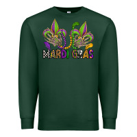 Sports Green mardi gras skeleton hands  fleur de lis Premium Sweatshirt - OliviaCreatesArt