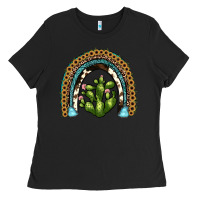Black cactus rainbow Ladies Tee - JahusDesignShop