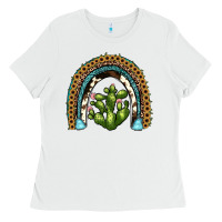 White cactus rainbow Ladies Tee - JahusDesignShop