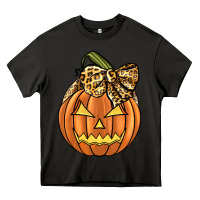 Asphalt Leopard Ribbon Halloween Pumkin Heavy Core Tee - JahusDesignShop