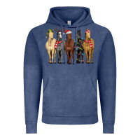 Vintage Denim horses with christmas Vintage Hoodie - MaliasSmallBusiness