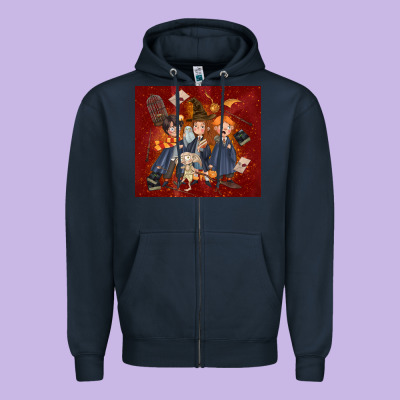 Wizard Kids With Glitter Zipper Hoodie Designed By Tumblerdesignbyshophia