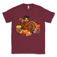 Burgundy football turkey thanksgiving Classic Tee - MaliasSmallBusiness