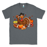 Charcoal Heather football turkey thanksgiving Classic Tee - MaliasSmallBusiness