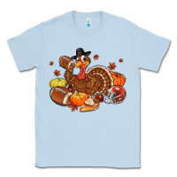 Dusty Blue football turkey thanksgiving Classic Tee - MaliasSmallBusiness