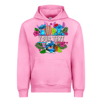 Fuchsia Pink Your Text Stich Urban Hoodie - CowhideDigitalArt